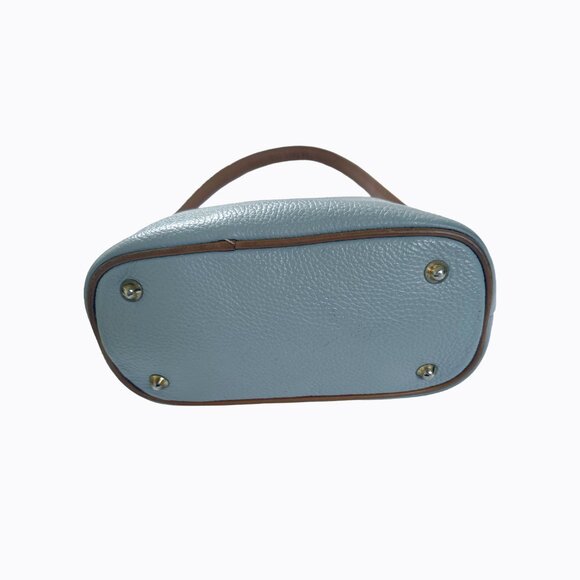 Divina Firenze Compact Shoulder Bag 100% Italian Leather Dove Ice Blue Y2K 90s - Picture 7 of 10